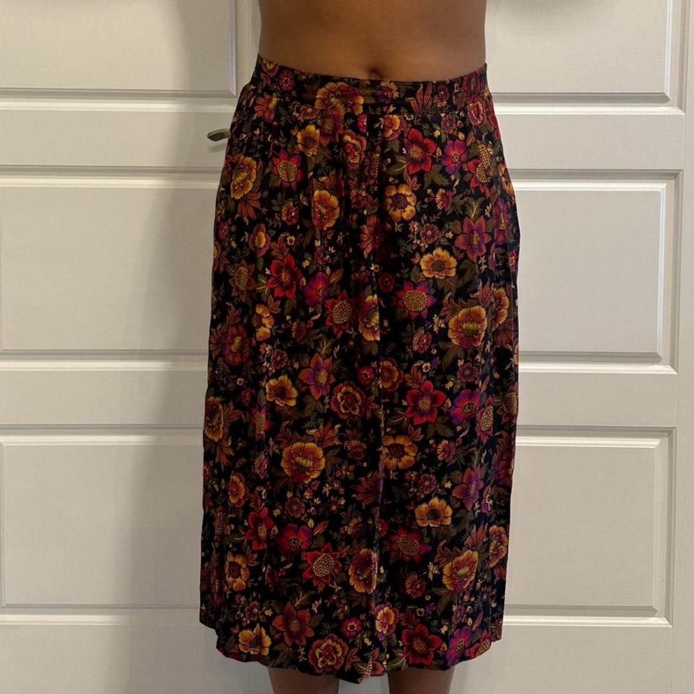 Floral Midi Skirt - Fall Colors!
